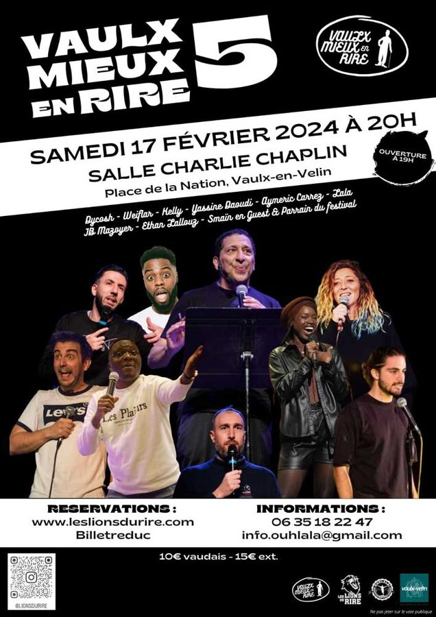 Affiche de Vaulx Mieux en Rire 5 avec Smaïn et les humoristes de la soirée