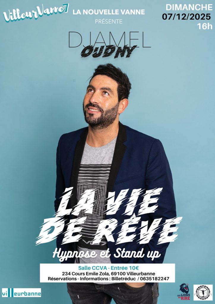 Djamel Oudny revisite un art connu de tous, l'hypnose, pour le rendre plus populaire et urbain.

Ce spectacle est co écrit par les gens qui se trouvent dans la salle.

Vous croyez que vous connaissez vos limites, Djamel Oudny vous emmène ailleurs avec bienveillance. Tout en racontant sa vie, il marquera la votre comme l'autorise l'hypnose.

Vous ne mesurez pas de quoi vous êtes capable, Djamel Oudny oui.

Vous allez dormir de rire.

Pour tout public à partir de 6 ans

Langue : français